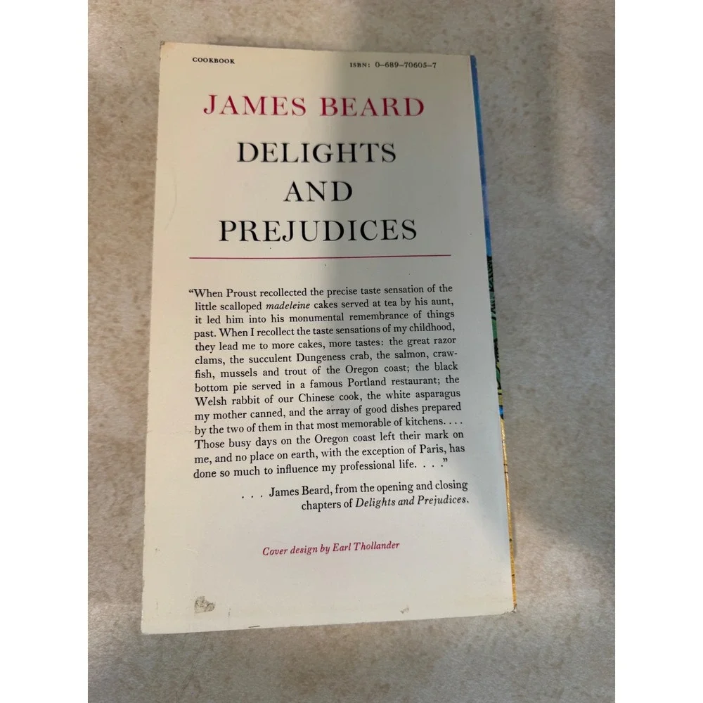 James Beard Delights and Prejudices Paperback 1986 Culinary Memoir Cookbook
